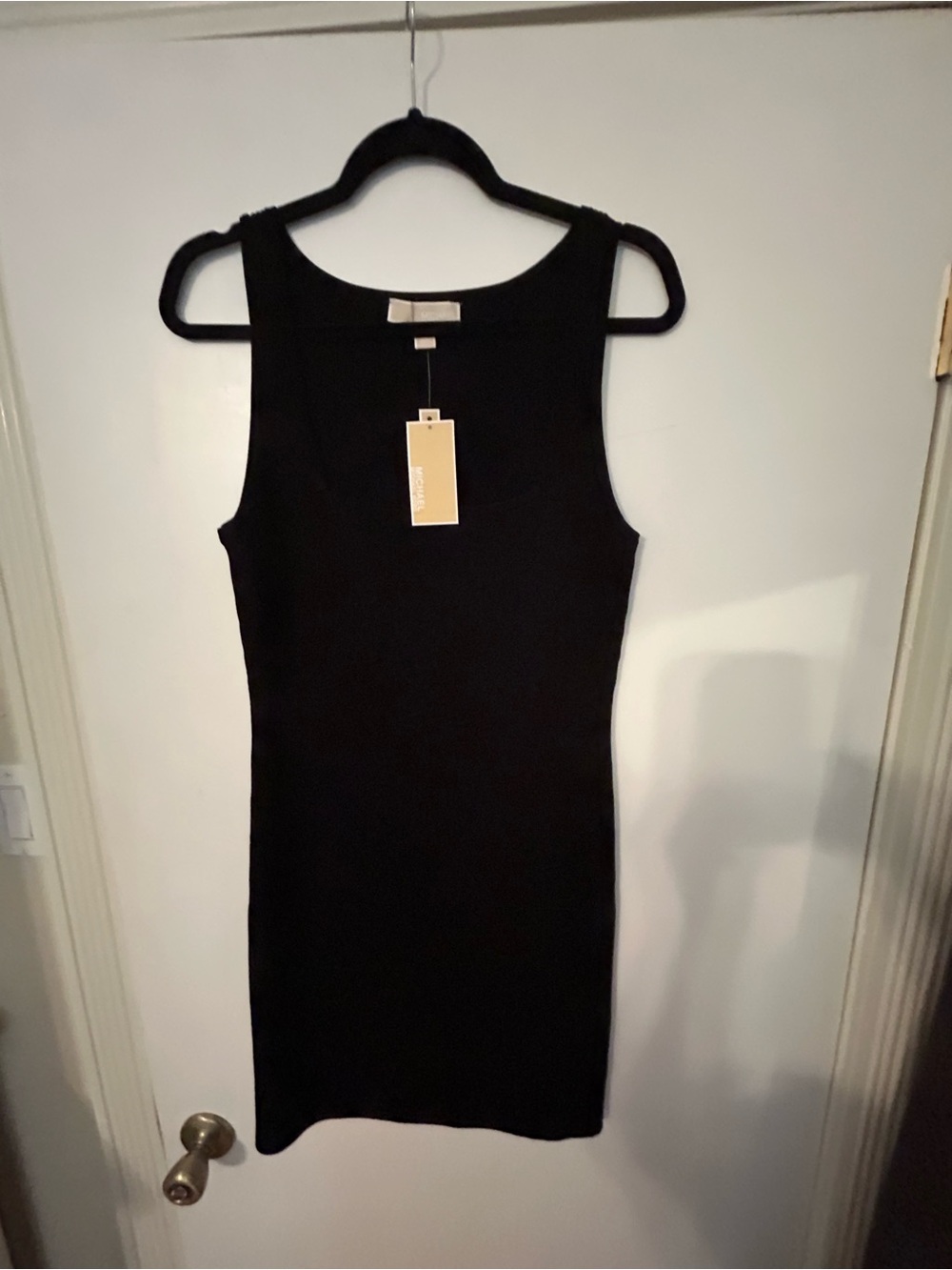Michael Kors Black Sleeveless Sheath Stretch Dress